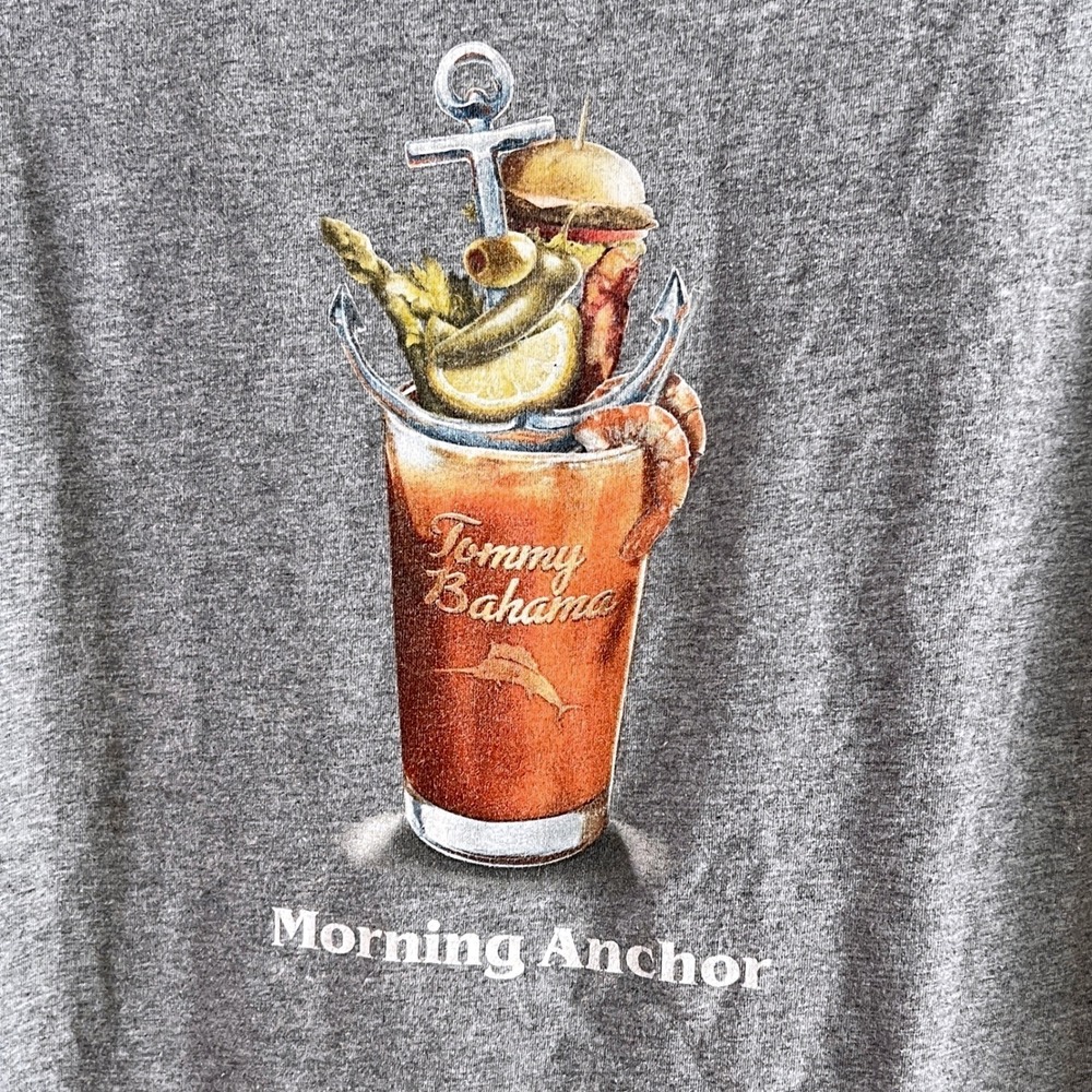 Tommy Bahama Bloody Mary Tee Sz L Mens Morning Anchor Gray Coastal Beach - Picture 4 of 8